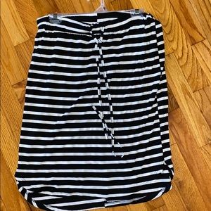 Black and white striped skirt size Large
